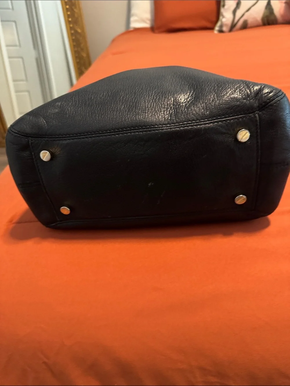 Michael Kors Alexis LG Black Leather Satchel 38S6YZES2L